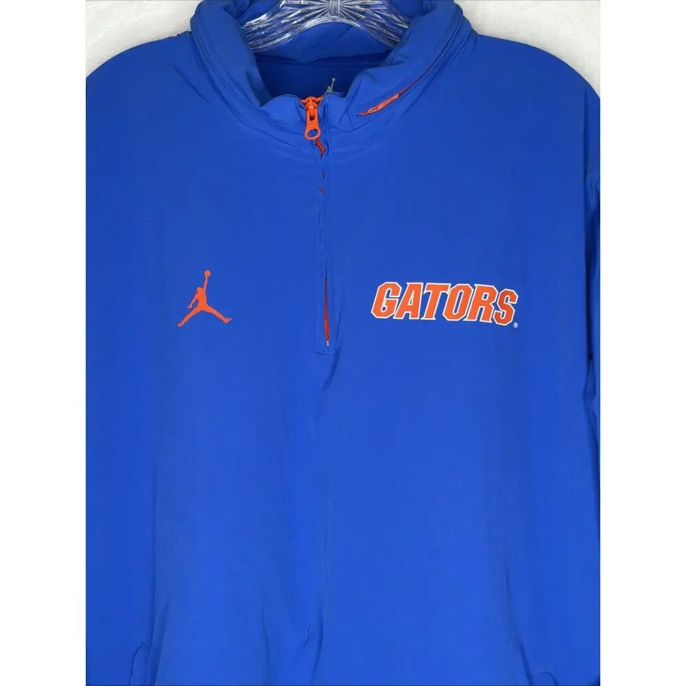 Florida Gators Football Team Issued Blue 1/4 Quarter Zip Jacket Jordan Men’s XL
